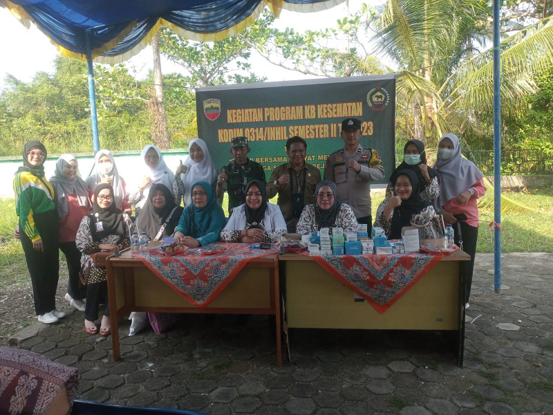 Wujudkan Keluarga Sehat Sejahtera, Koramil 03/Tpl Kodim 0314/Inhil Gelar Kegiatan Program KB Kes Semester II TA. 2023