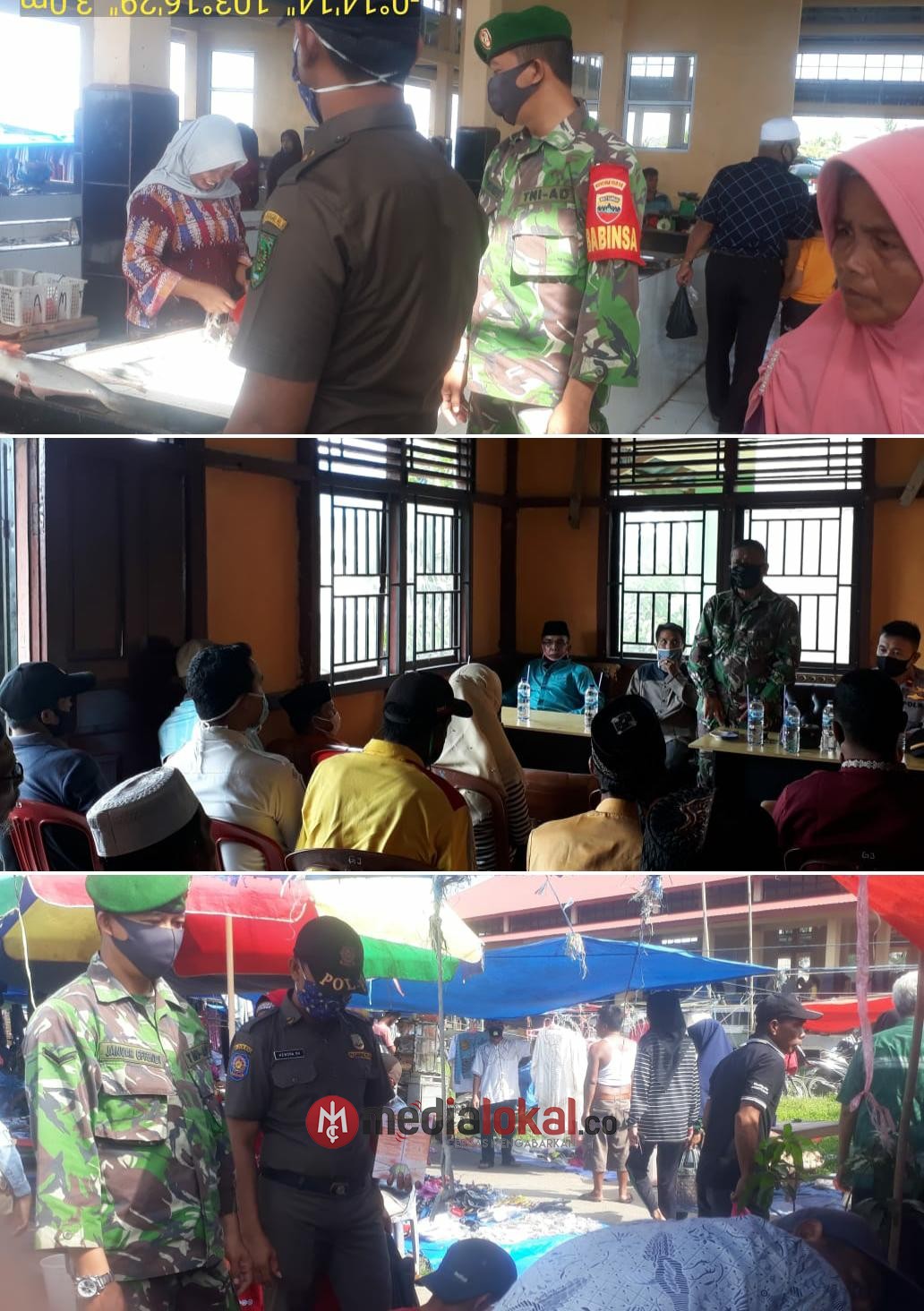 Koramil 12/Batang Tuaka bersama Forkopimcam Turun Monitoring Desa Sosialisasikan Protokol Covid-19