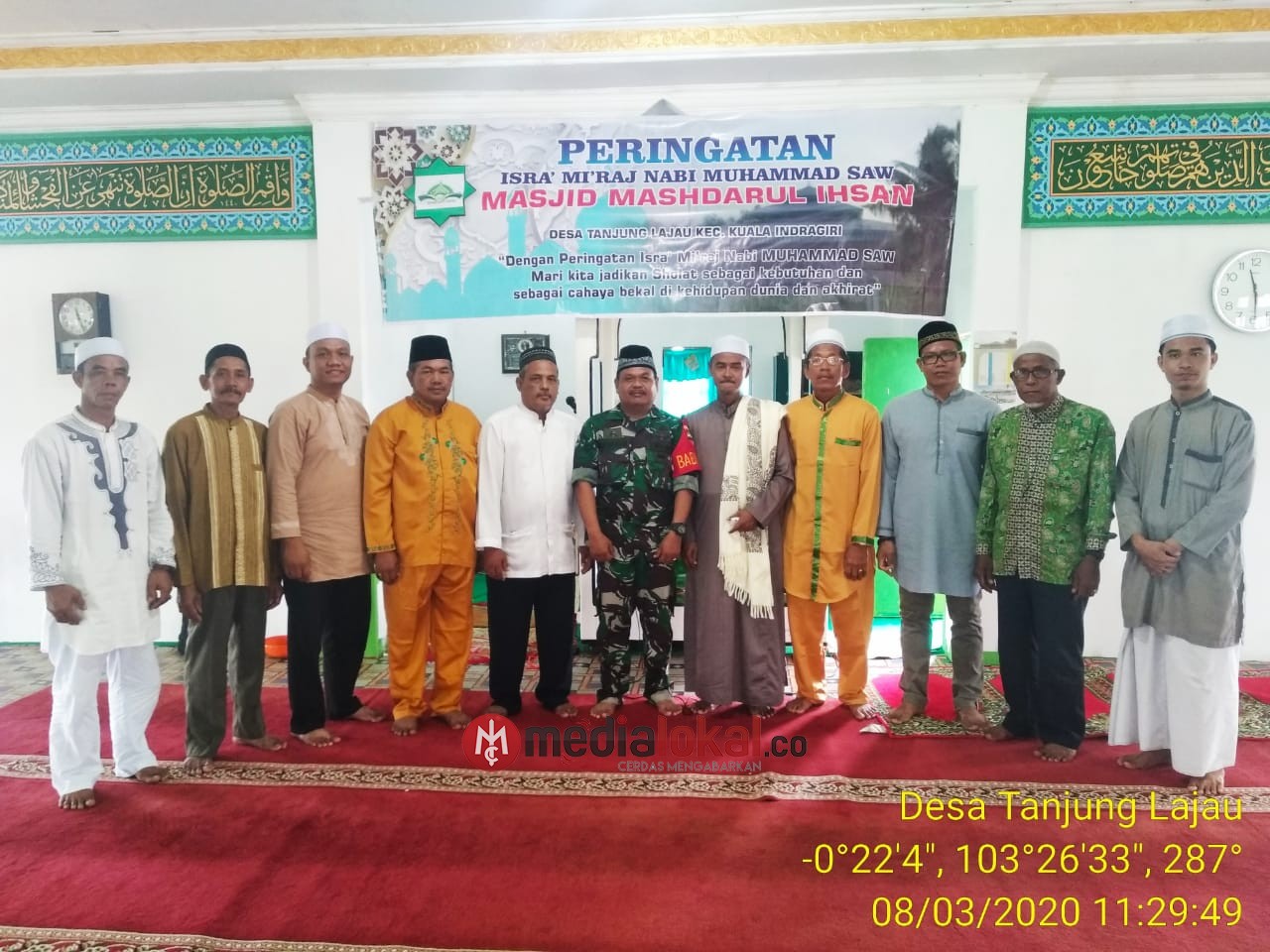 Babinsa Koramil 04/Kuindra Hadiri Isra' Mi'raj Nabi Muhammad Saw di Desa Tanjung Lajau