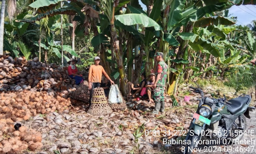 Babinsa Serka Yadi Yanto Tinjau Perkembangan Kelapa Masyarakat Melalui Komsos