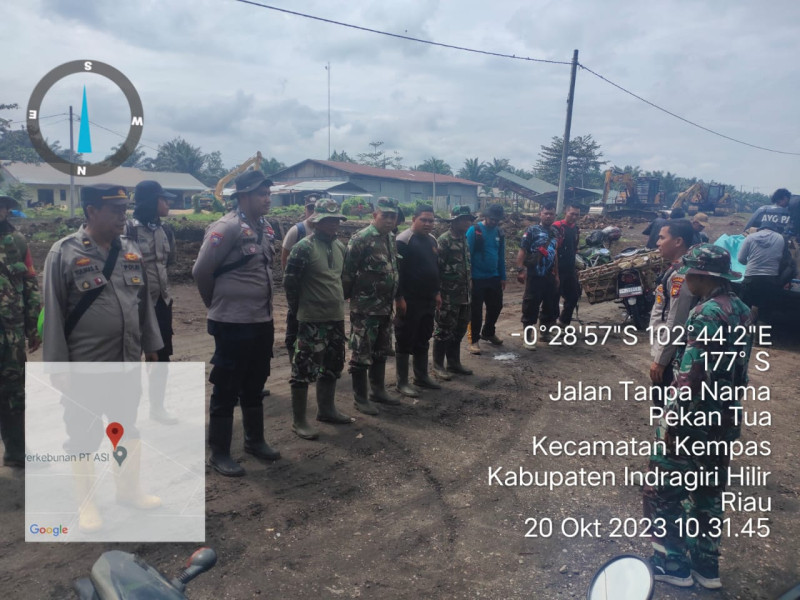 Apel Persiapan Peninjauan Titik Api Karlahut Anggota Koramil 03/Tpl Bersama Polsek Kempas