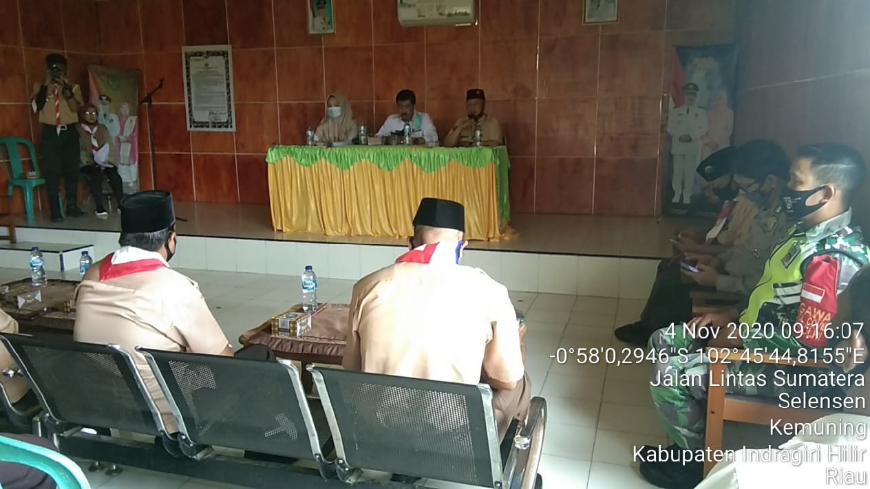 Babinsa Koramil 09/Kemuning Kodim 0314/Inhil Hadiri Musyawarah Pramuka Kemuning