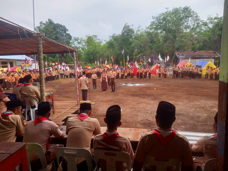 Hari Pramuka Ke-62, kwartir Ranting Pulau Merbau Gelar Perkemahan Akbar Tingkat Penggalang