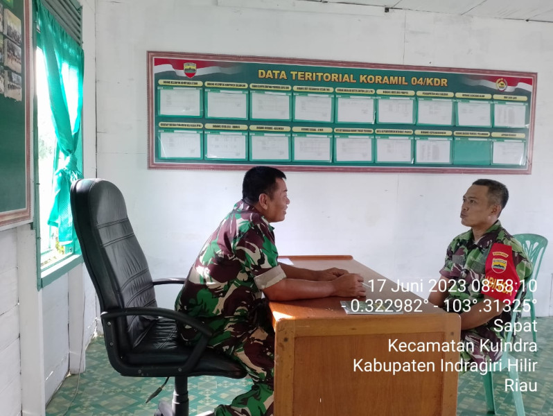 Danramil 04/Kdr Berikan Konseling dan Pemahaman Kepada Anggota Koramil