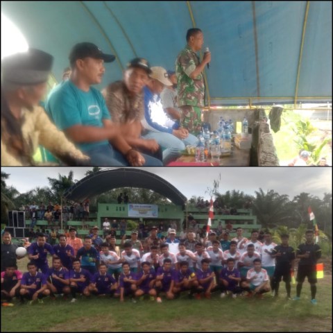 Babinsa Hadiri Pembukaan Sepak bola Ajang silaturahmi karang taruna Mumpa Tahun 2022
