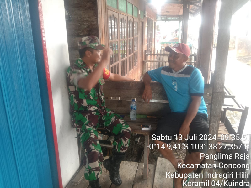 Komsos di RT I RW 3 Desa Panglima Raja, Berikut Pesan-Pesan Babinsa Koramil 04 Kuindra