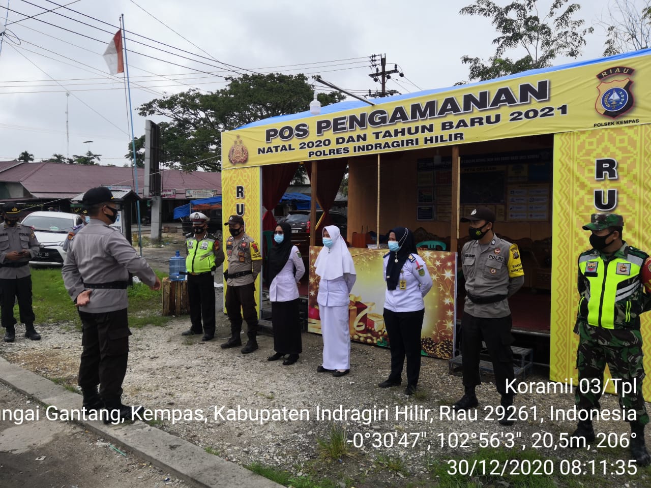 Jaga Wilayah Tetap Kondusif, Koramil 03/Tempuling dan Tim Gabungan Tingkatkan Pengamanan Nataru
