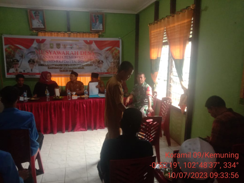 Laksanakan Musyawarah Desa Rencana Kerja Pemerintah Desa Bersama Babinsa Desa Limo Manis