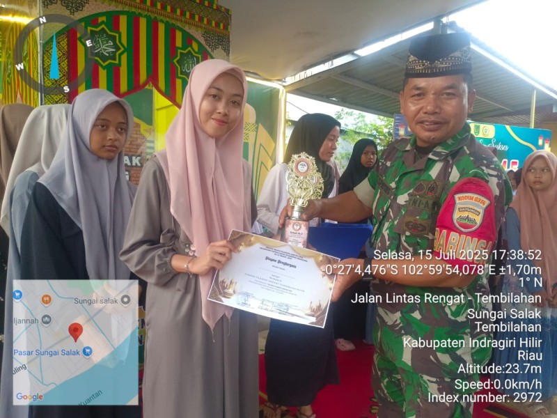 Babinsa 03/Tpl Hadiri Puncak STQ ke-IX: Sungai Salak Meriahkan Penutupan dan Pembagian Hadiah