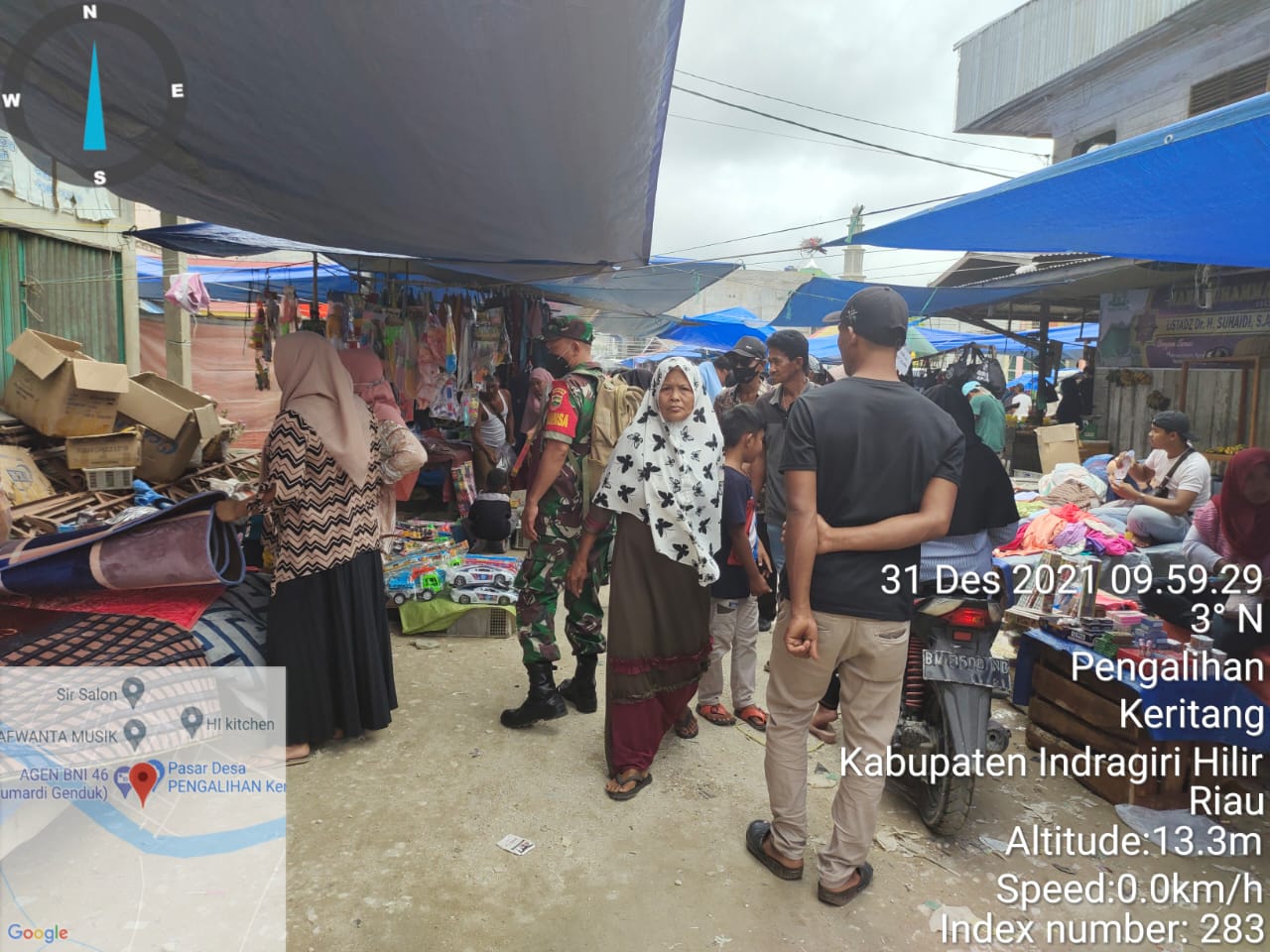 Penegakan Protkes di Pengalihan Rutin Digencarkan Babinsa