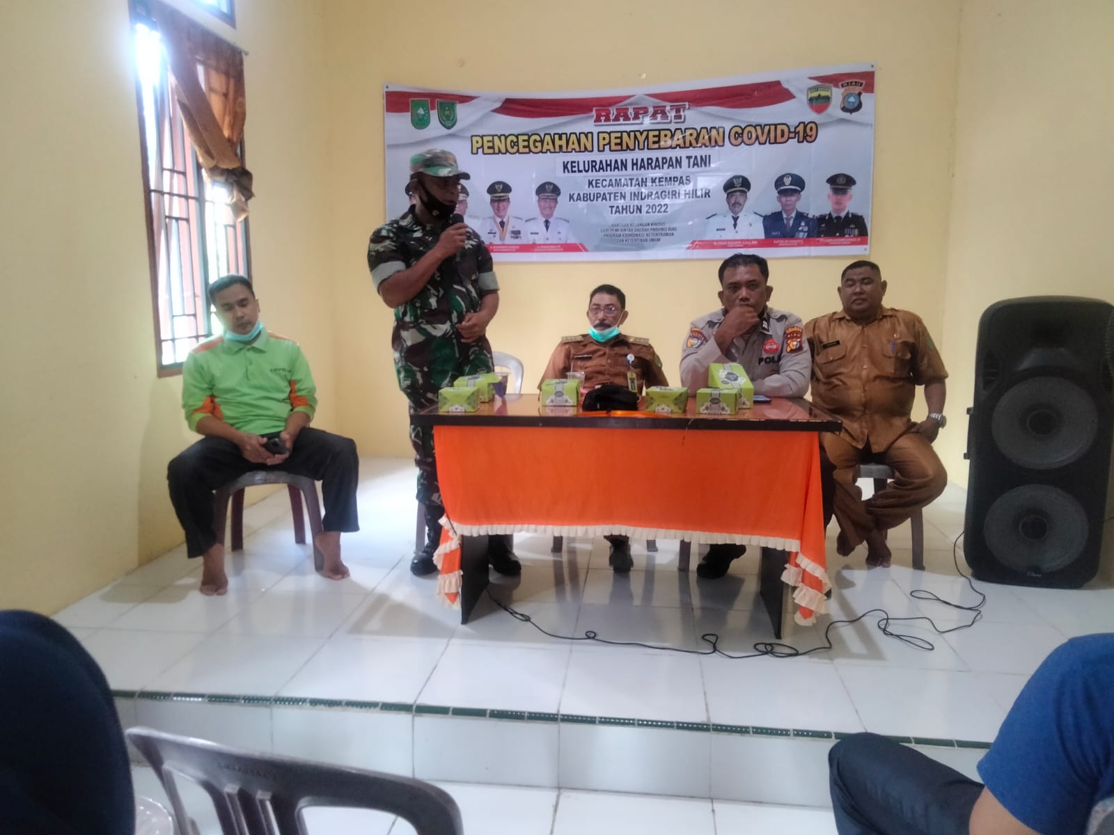 Babinsa Koramil 03/Tempuling Hadiri Rapat Pencegahan Covid-19