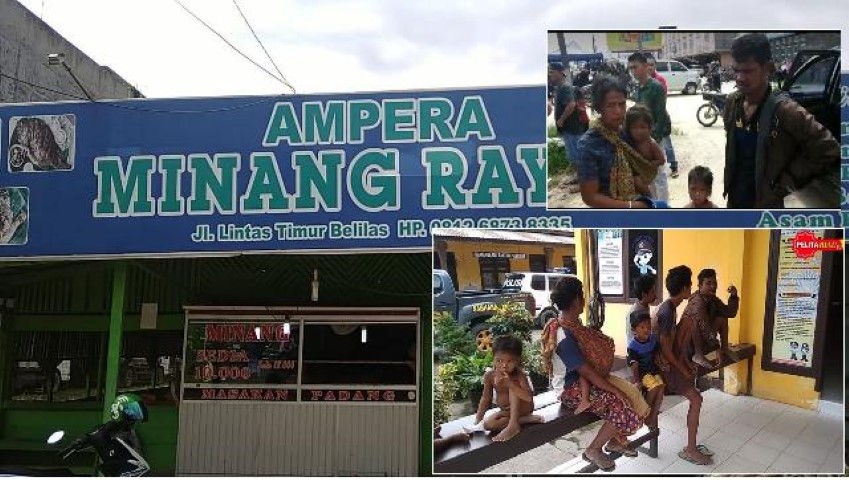 Heboh, Rumah Makan di Belilas-Inhu Diamuk Kelompok Suku Rimba  