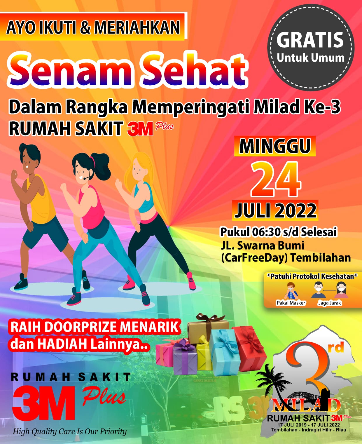 Ayoo Ikuti, RS 3M Plus Tembilahan Akan Gelar Senam Sehat Berhadiah