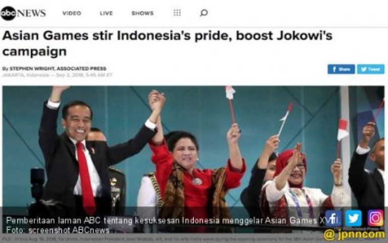 Indonesia Sukses Gelar Asian Games, Media Luar Negeri Puji Jokowi