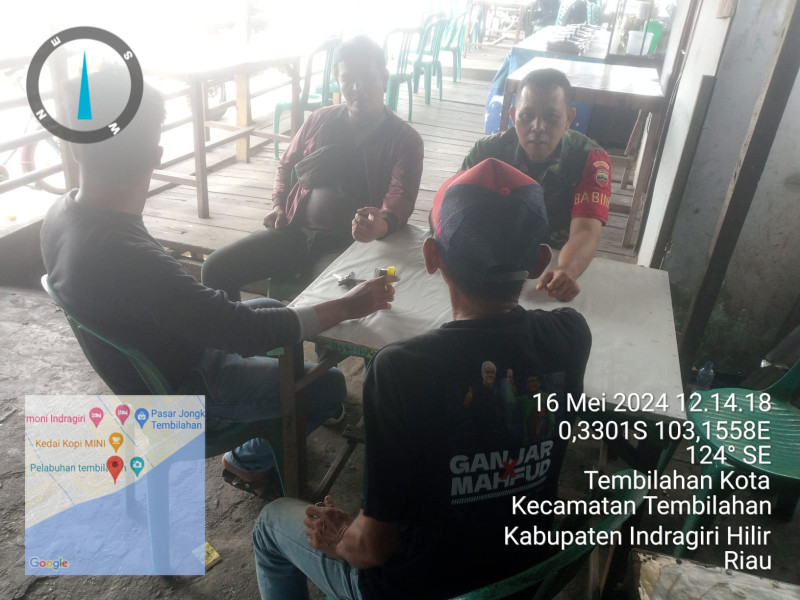 Komsos Bersama Warga, Berikut Pesan Koramil 04/Kuindra di Desa Concong Dalam