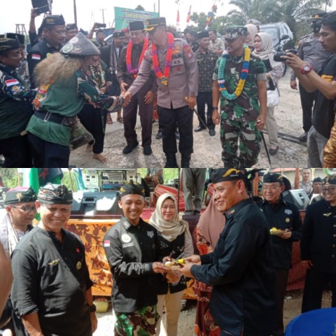 Danramil 03/Tempuling Ikut Serta Penyambutan Kapolres Inhil Diacara Mitra Sunda Riau (Misuri) di Wilayah Binaan