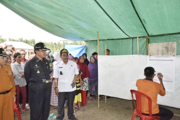 Bupati dan Wakil Bupati Pantau Pelaksanaan PILKADES Serentak TH 2019 Inhil 
