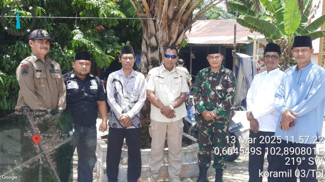 Babinsa Koramil 03/Tpl Hadiri Sekaligus Lakukan Pengamanan Safari Ramadhan Tahun 1446 H Bupati Indragiri Hilir di Kelurahan Harapan Tani
