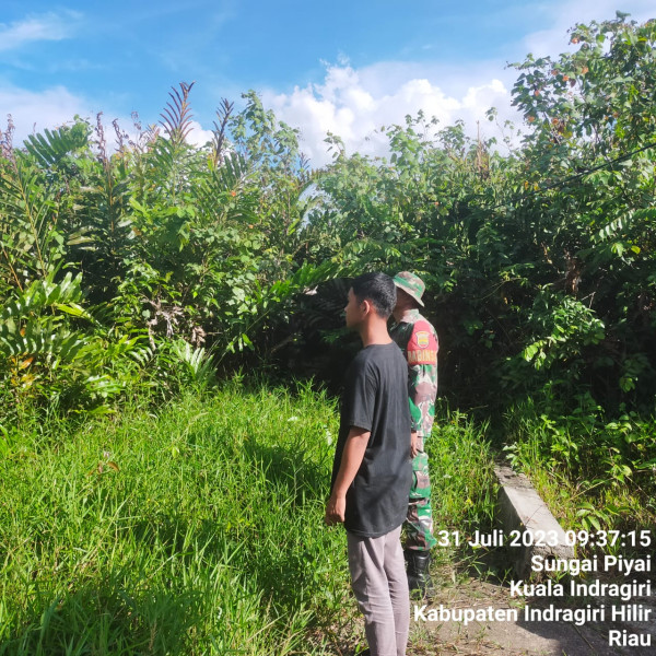 Babinsa Koramil 04/Kuindra Rutin Telusuri Lahan dan Hutan Guna Pantau Titik Api
