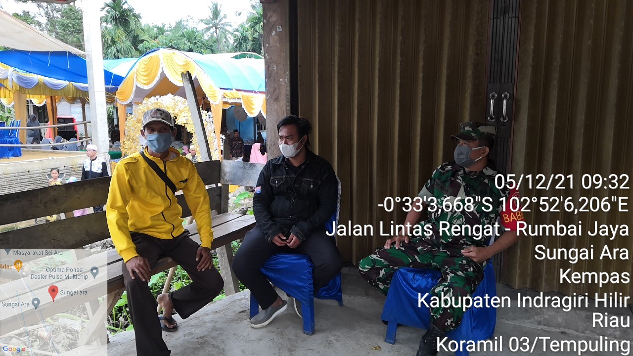 Komsos, Babinsa 03/Tempuling Sosialisasikan Pencegahan Penyebaran Covid-19