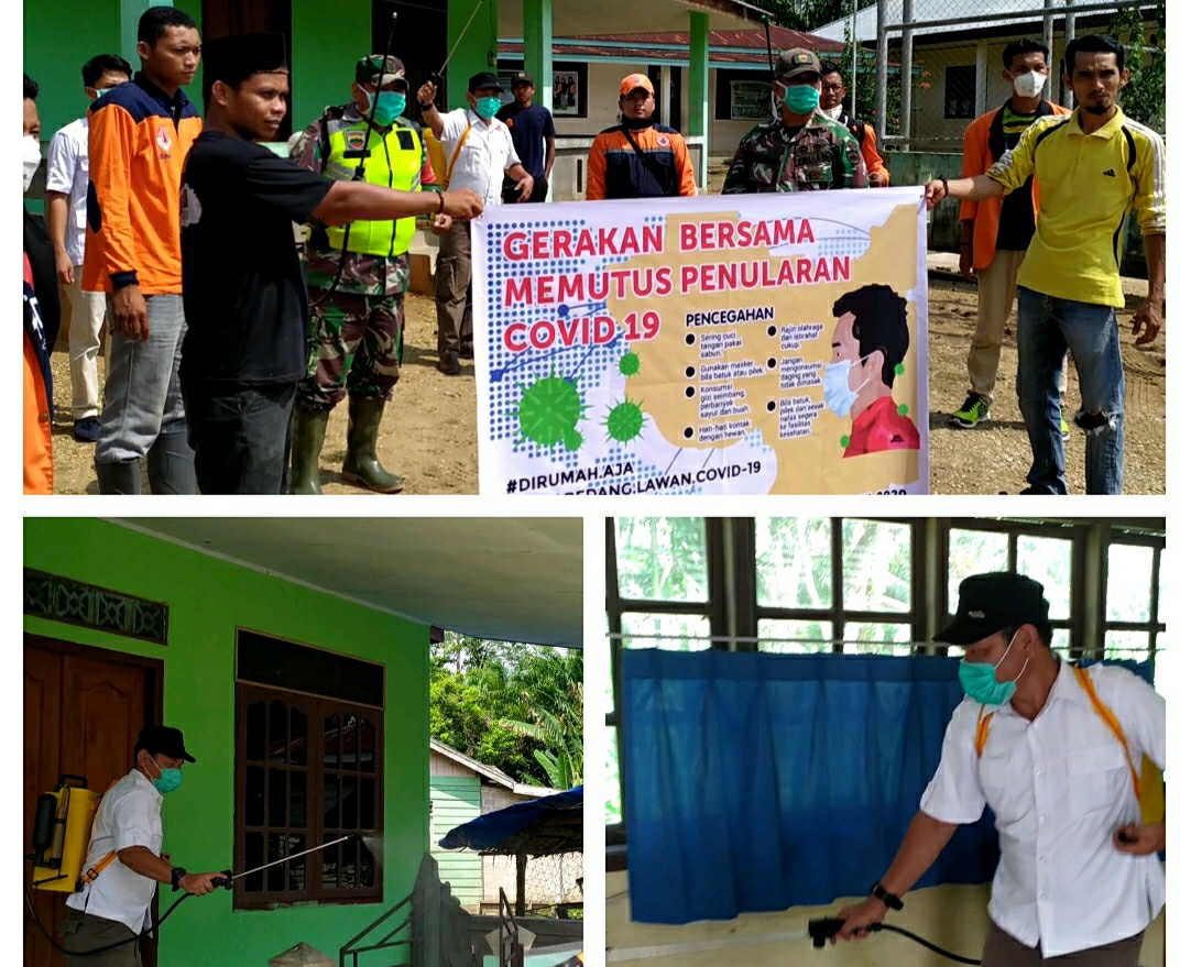 Pimpinan DPRD Inhu Bersama Masyarakat Desa Redang Bahu-Membahu Cegah Penyebaran Covid-19