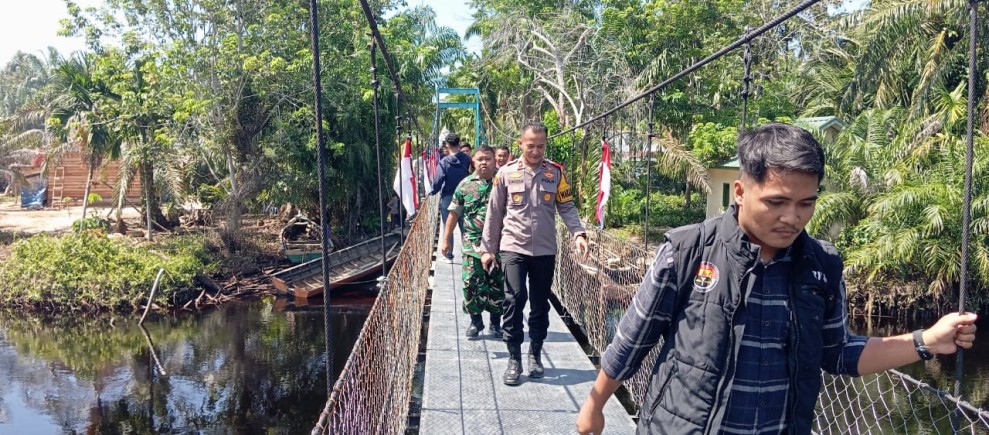 Peresmian Jembatan Merah Putih Presisi di Desa Temiang Digelar Secara Daring, Berlangsung Aman dan Kondusif