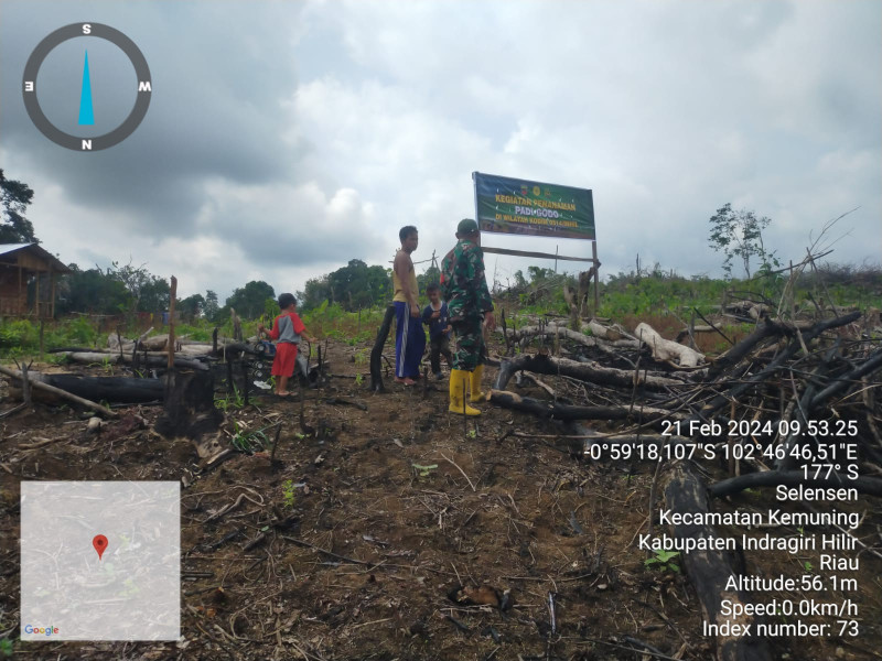 Dukung Program Pemerintah, Babinsa Koramil 09/Kemuning Bantu Masyarakat Tanam Padi