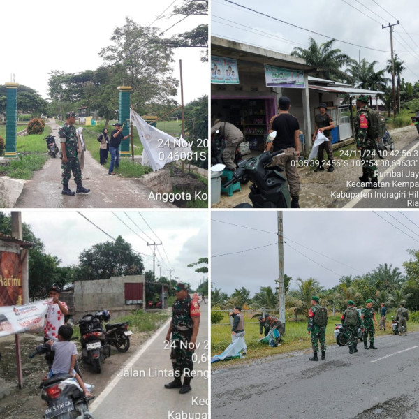 Masuki Masa Tenang Pilkada, Babinsa Koramil 03/Tpl Dampingi Panwaslu dan Satpol PP Bersihkan APK