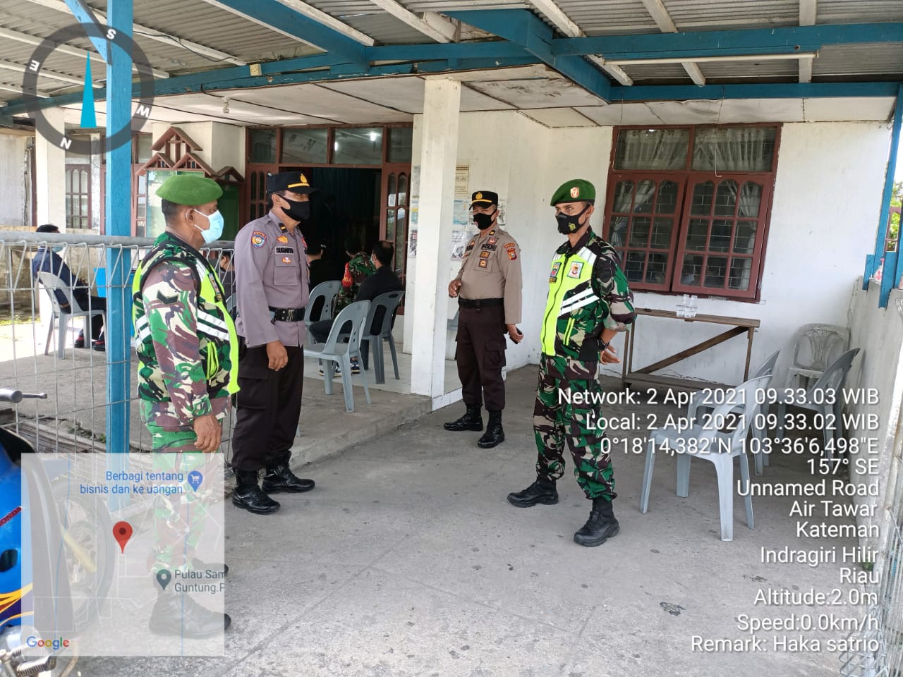 Personil Koramil 06/Kateman dan Polsek Lakukan Pam Ibadah di Gereja Desa Air Tawar