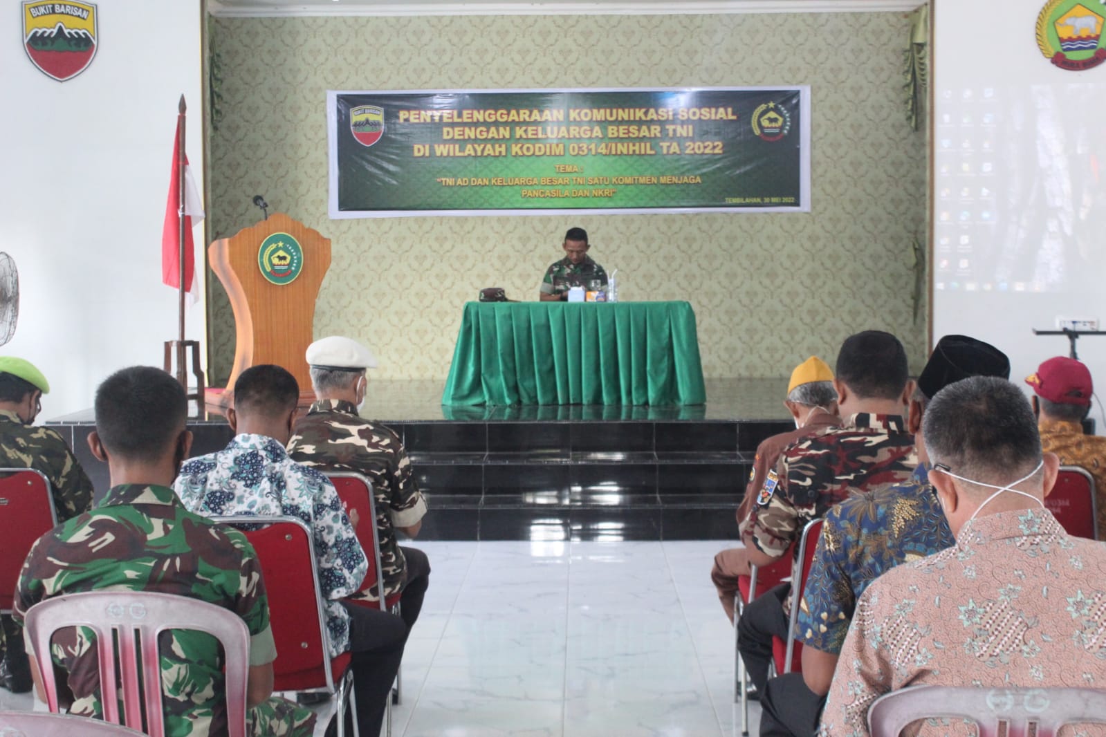 Komando Distrik Militer 0314/Inhil Laksanakan Komsos Bersama Keluarga Besar TNI