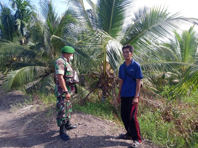 Himbau Dampak Karlahut Oleh Serda Ilyas Babinsa Koramil 04/Kuindra Bersama Masyarakat