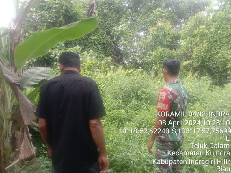 Babinsa Koramil 04/Kuindra Tingkatkan Pencegahan Karhutla di Desa Teluk Dalam