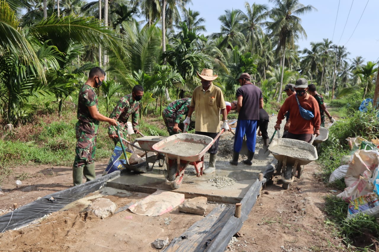 Usai Kunjungan dari Mabes TNI, Satgas TMMD 111 Kodim 0314/Inhil Lanjutkan Goro