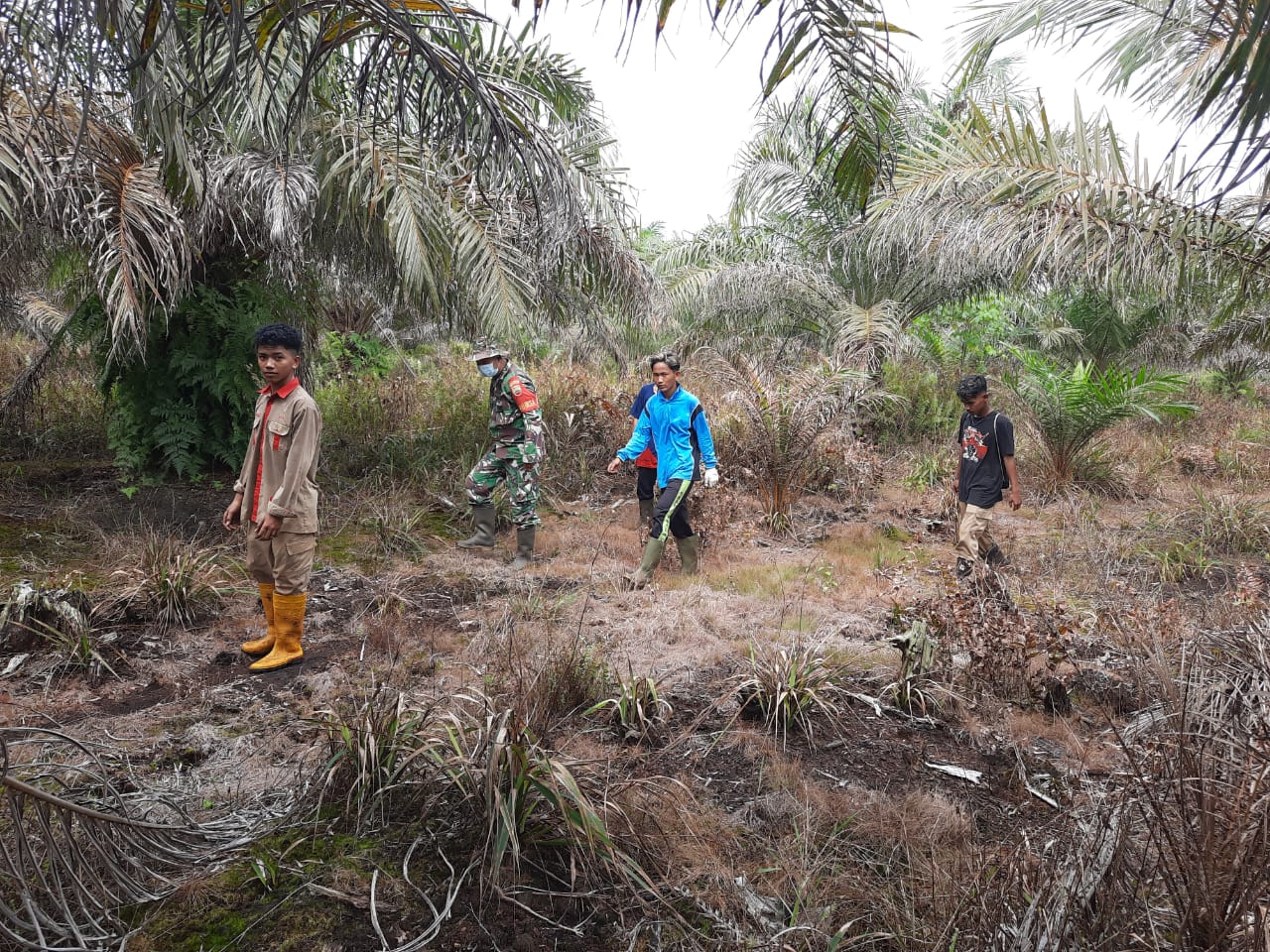 Cuaca Mendung Tak Jadi Halangsn Bagi Babinsa Koramil 03/Tpl Untuk Laksanakan Patroli Karhutla