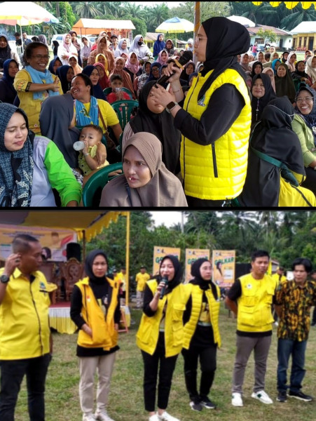 Ratusan Warga Kepenghuluan Bagan Sinembah Barat Siap Menangkan 3 Srikandi Caleg DPRD - DPR RI dari Partai Golkar