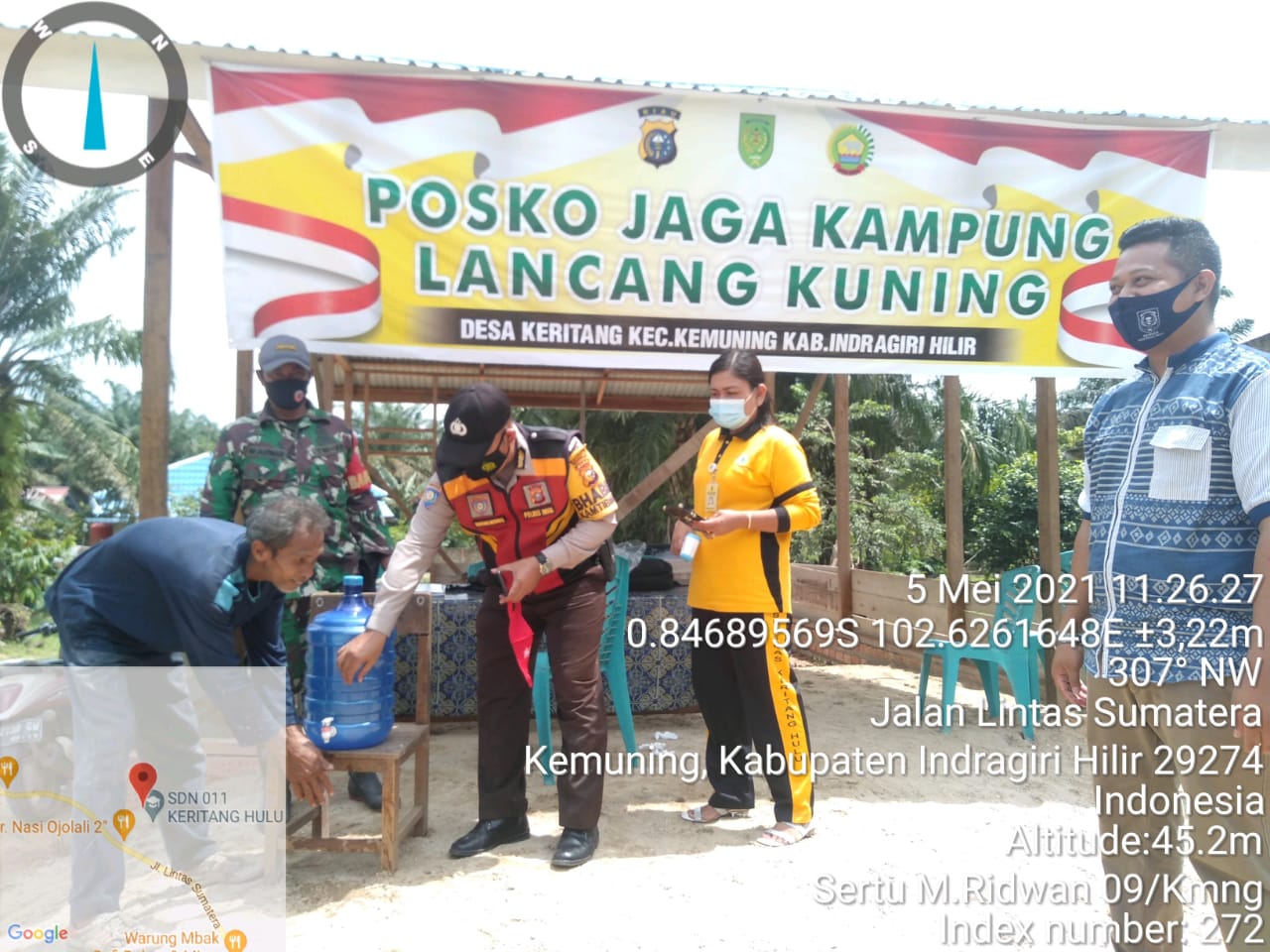 Koramil 09/Kemuning Aktifkan Posko PPKM Mikro di Keritang Hulu