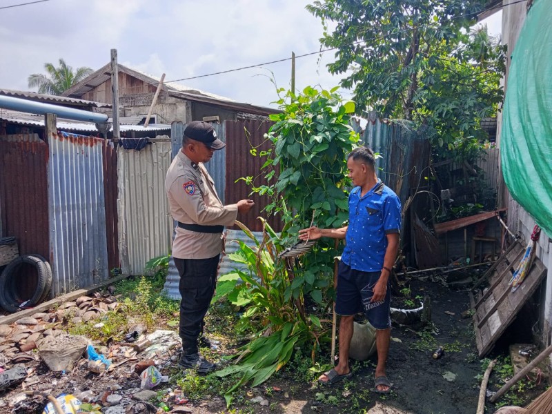 Sinergi Bhabinkamtibmas dan Warga Sungai Lokan Pacu Ketahanan Pangan Lewat Lahan Rumah