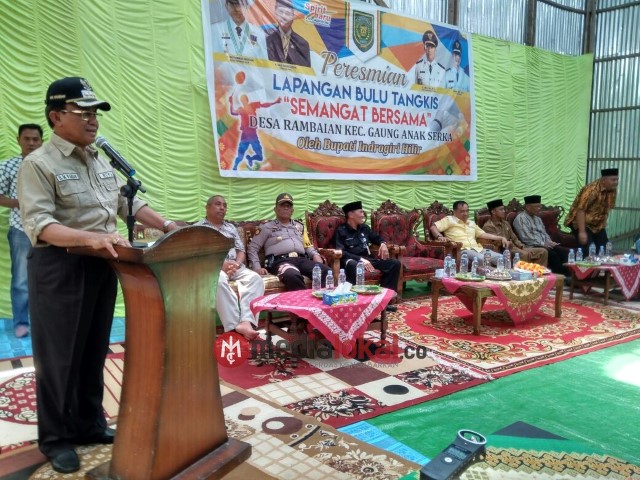 Resmikan Lapangan Bulu Tangkis di Kecamatan GAS, ini Pesan Bupati Wardan 
