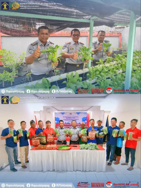 Lapas Selatpanjang Panen Raya dan Serahkan Bansos