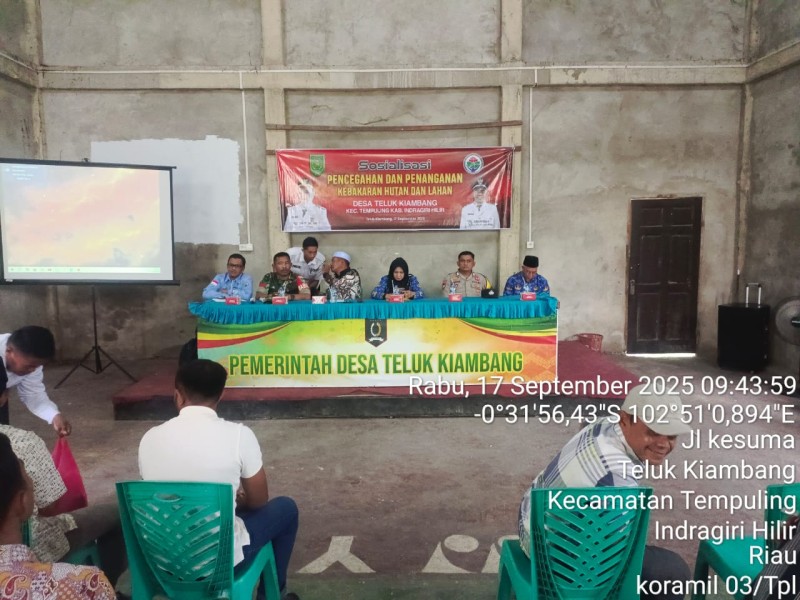 Sinergi Cegah Karhutla Dan Gencarkan Kolaborasi: Babinsa koramil 03/Tpl Hadiri Sosialisasi di Teluk Kiambang