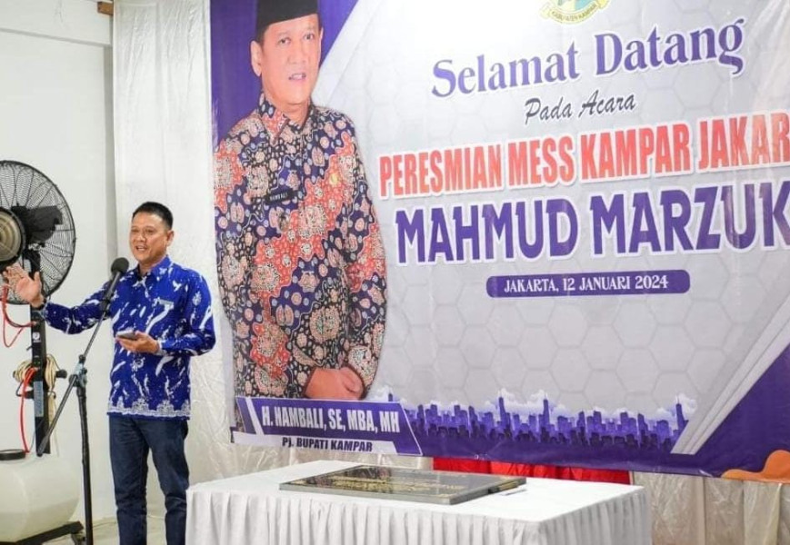 Berharap Dapat Bermanfaat Bagi Masyarakat, Pj Bupati Resmikan Mess Mahmud Marzuki Kampar Jakarta