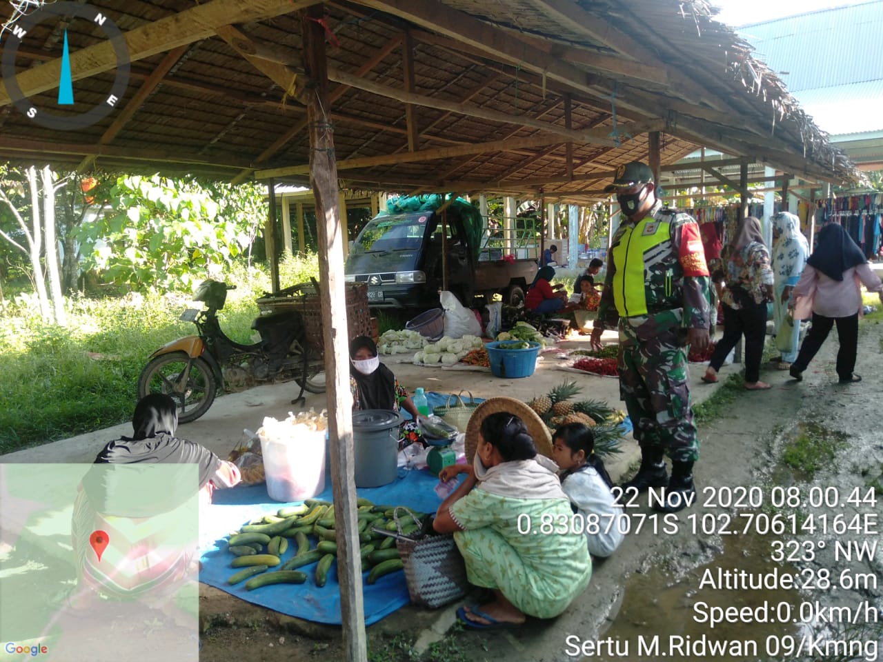 Koramil 09/Kemuning Kodim 0314/Inhil Kembali Lakukan Penegakan Prokes di Sekayan