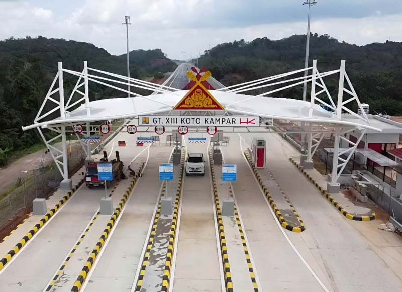 Mengalami Penurunan Kendaraan Masuk Jalan Tol Bangkinang-XIII Koto Kampar Akibat Jalan Lintas Riau-Sumbar Putus