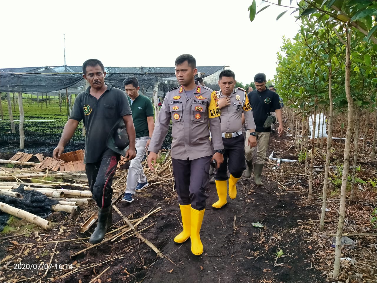 Kapolres Bengkalis Kunjungi Pusat Budidaya Tanaman Geronggang LSM IPMPL