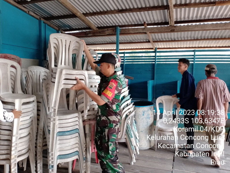 Goro Di Area Rumah Ibadah Bersama Babinsa Koramil 04/Kuindra