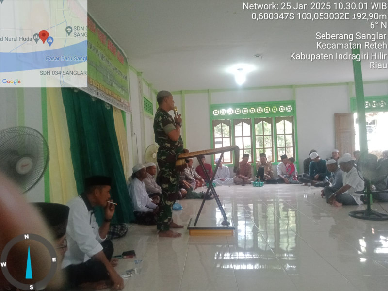 Babinsa Koramil 07/Reteh Menghadiri Acara Isra' Mi'raj dan Jalin Silaturahmi dengan Masyarakat