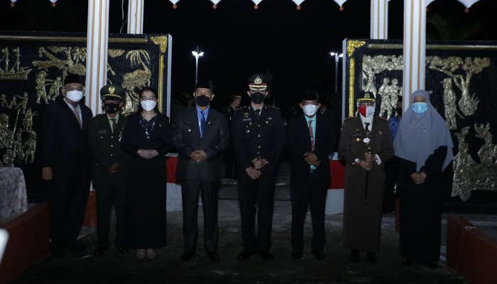 Pimpinan DPRD Inhil Ikuti Renungan Suci Rangka HUT RI ke-76 di TMP Yudha Bhakti