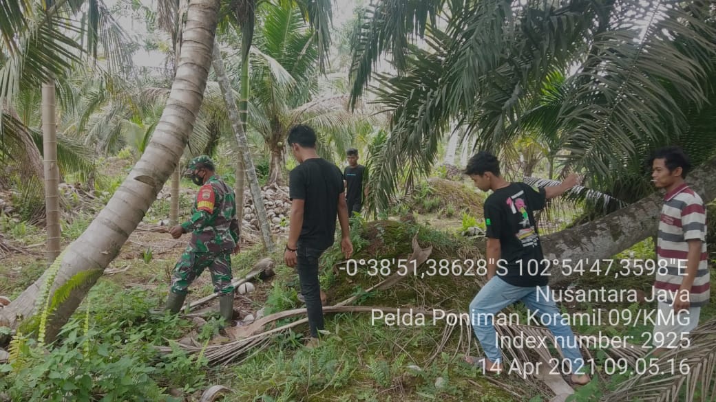 Puasa Kedua, Babinsa Koramil 09/Kemuning Semangat Lakukan Patroli Karhutla