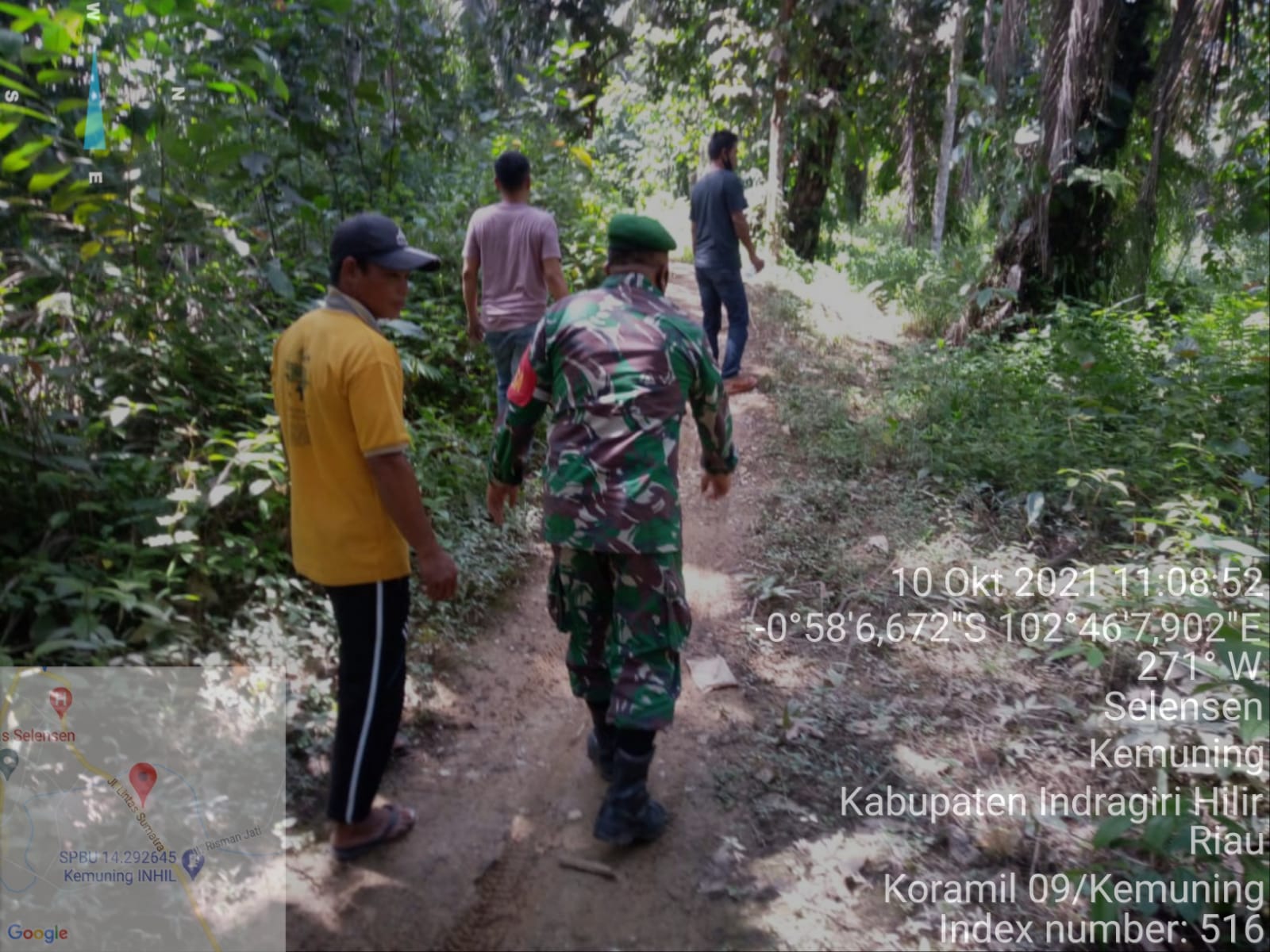 Babinsa 09/Kemuning Melakukan Patroli Karhutla di Selensen