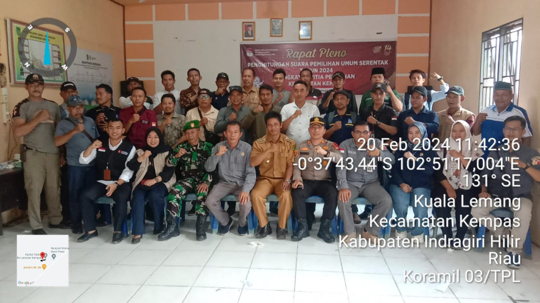 Danramil 03/Tpl Kapten Inf Riswanto Hadiri Penutupan Rapat Pleno Terbuka Di Kecamatan Kempas